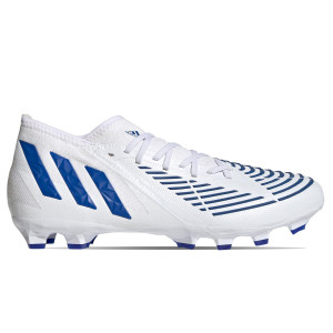 Cayo bufanda persona que practica jogging Botas fútbol adidas Predator EDGE.2 MG blancas y azules | futbolmania