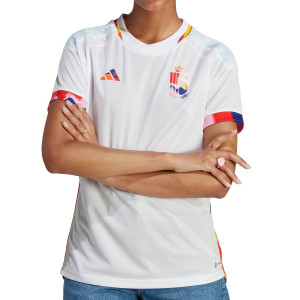 Rosa exposición piloto Camiseta adidas 2a Bélgica mujer 2022 2023 blanca | futbolmania