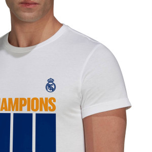 Camiseta adidas Real Madrid Campeón 14 Champions blanca | futbolmania