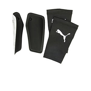 Puma Standalone - Espinilleras de fútbol Puma con mallas de sujeción - blancas