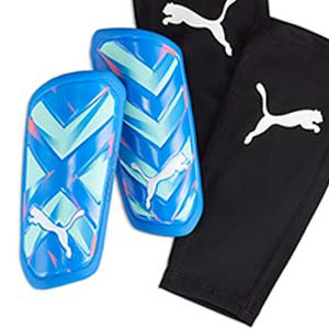 Puma Ultra Twist Sleeve - Espinilleras de fútbol Puma con mallas de sujeción - azules