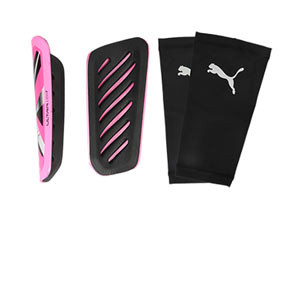 Puma Ultra Light Sleeve - Espinilleras de fútbol Puma con mallas de sujeción - rosas