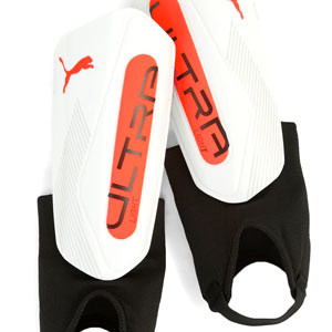 Puma Ultra Light Ankle - Espinilleras de fútbol Puma con tobillera protectora - blancas