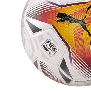 Balón Puma LaLiga 1 Accelerate 2021 2022 FIFA Pro talla 5 - Balón de fútbol Puma de La Liga española LFP 2021 2022 talla 5 - blanco - completa trasera