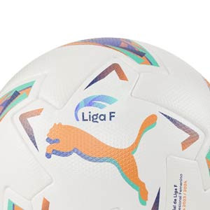 Balón Puma Orbita Liga F 2023 2024 FIFA Quality Pro talla 5 - Balón de fútbol profesional Puma de La Liga Femenina española 2023 2024 talla 5 - blanco