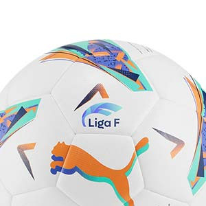 Balón Puma Orbita Liga F 2023 2024 Hybrid talla 5 - Balón de fútbol Puma de La Liga F 2023 2024 talla 5 - blanco