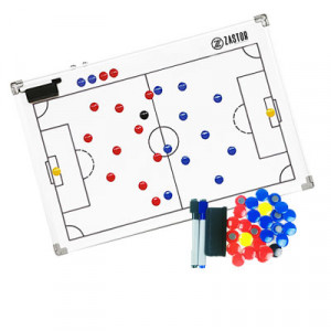 Pizarra magnética fútbol Zastor 45x60 cm - Pizarra magnética para entrenador de fútbol Zastor - blanca - frontal