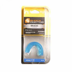 Protector bucal fútbol Shock Doctor Braces - Protector dental de fútbol para deportistas con brackets Shock Doctor - azul - detalle