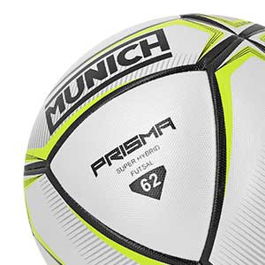 Balón Munich Prisma Indoor Talla 62 cm - Balón de fútbol sala Munich talla 62 cm - blanco y amarillo