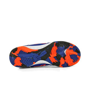 Kelme Precision Elite - Zapatillas de fútbol sala de piel Kelme suela lisa - azules, naranjas