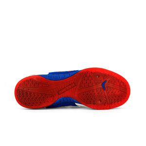 Kelme Precision Lite - Zapatillas de fútbol sala Kelme de piel suela lisa - blancas, azules