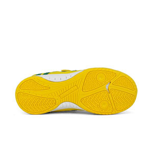 Kelme Precision Elastic World Cup Jr - Zapatillas de fútbol sala infantiles con velcro Kelme suela lisa - amarillas