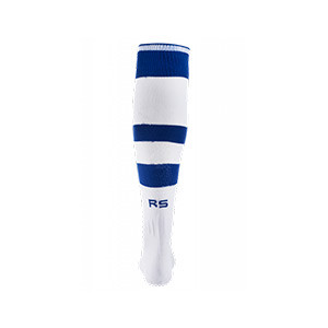 Medias Macron Real Sociedad niño 2024 2025 - Medias infantiles de la primera equipación Macron de la Real Sociedad 2024 2025 - blancas, azules