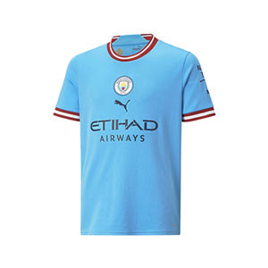 Camiseta Puma Manchester City Haaland niño 2022 2023 - Camiseta primera equipación Haaland Puma Manchester City 2022 2023 - azul celeste