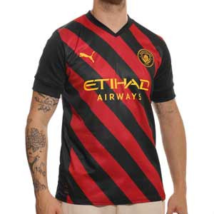 Camiseta Puma 2a Manchester City 2022 2023 Haaland - Camiseta segunda equipación de Erling Haaland Puma Manchester City 2022 2023 - roja, negra