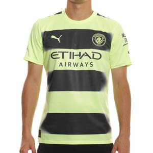 Camiseta Puma 3a Manchester City Haaland 2022 2023 - Camiseta tercera equipación de Erling Haaland Puma del Manchester City FC 2022 2023 - amarilla flúor