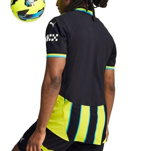 Camiseta Puma 2a Manchester City auténtica 2024 2025 - Camiseta auténtica de la segunda equipación Puma del Manchester City 2024 2025 - azul marino, amarillo flúor