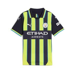Camiseta Puma 2a Manchester City niño Grealish 2024 2025 PL - Camiseta infantil segunda equipación Puma de Grealish del M. City de la Premier League 24 25 - azul marino, amarillo flúor