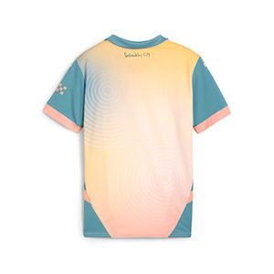 Camiseta Puma 4a Manchester City niño 2024 2025 - Camiseta infantil de la cuarta equipación Puma del Manchester City 2024 2025 - amarillo pálido, azul cian