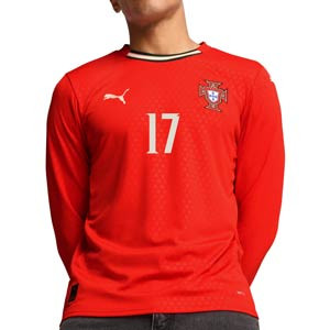 Camiseta manga larga Puma Portugal Rafa Leao 25 - Camiseta de manga larga de la primera equipación Puma de Rafa Leao de la selección de Portugal 2025 - roja