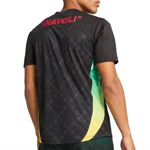 Camiseta Puma Milan x Off-White Pre-Match - Camiseta de entrenamiento prepartido Puma del AC Milan 2024 2025 - negra