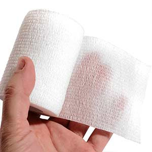 Venda adhesiva Rinat Cohesive Tape 7,5 cm - Esparadrapo sujeta espinilleras Rinat (7,5 cm x 4,5 m) - blanco