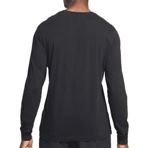 Camiseta manga larga Nike Sportswear Club - Camiseta de manga larga de algodón para calle Nike - negra