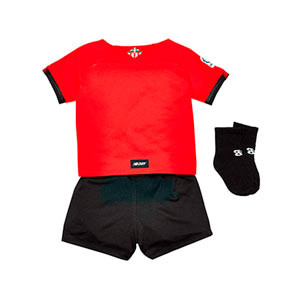 Equipación New Balance Athletic Club bebé 2021 2022 - Conjunto bebé New Balance de la primera equipación del Athletic Club de Bilbao 2021 2022 - rojo, blanco