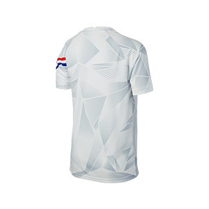 Camiseta Nike Holanda pre-match niño 2020 2021 - Camiseta pre partido infantil Nike selección holandesa 2020 2021 - blanca - trasera