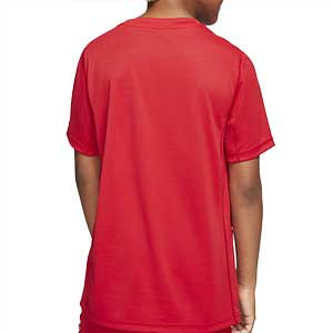 Camiseta Nike niño HBR+ Preformance - Camiseta infantil Nike para calle - roja - trasera
