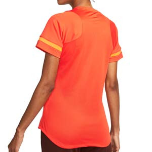 Camiseta Nike Dri-Fit Academy 21 mujer - Camiseta de maga corta de mujer para entrenamiento fútbol Nike - naranja