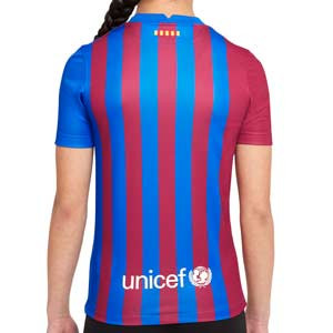 Camiseta Nike Barcelona 2021 2022 niño Dri-Fit Stadium - Camiseta primera equipación infantil Nike del FC Barcelona 2021 2022 - azulgrana - completa trasera