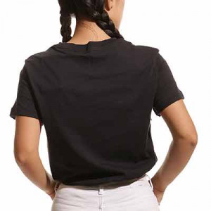 Camiseta Nike PSG mujer Swoosh Club - Camiseta de manga corta de algodón para mujer Nike del Paris Saint-Germain - negra