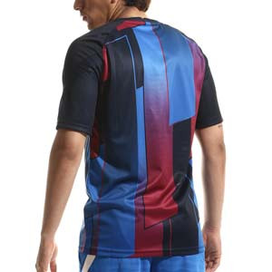 Camiseta Nike Barcelona pre-match - Camiseta de calentamiento pre-partido Nike del FC Barcelona - azulgrana - completa trasera