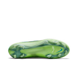 Nike Phantom GT Elite DF FG - Botas de fútbol con tobillera Nike FG para césped natural o artificial de última generación - verdes lima - suela