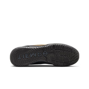Nike React Tiempo Legend 9 Pro IC - Zapatillas de fútbol sala de piel Nike con suela lisa IC - negras, doradas