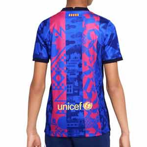 Camiseta Nike Barcelona 3a 2021 2022 niño Dri-Fit Stadium - Camiseta tercera equipación infantil Nike del FC Barcelona 2021 2022 - azul, rosa