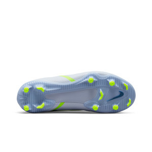 Nike Jr Phantom GT2 Academy DF FG/MG - Botas de fútbol infantiles con tobillera Nike FG/MG para césped artificial - grises azuladas