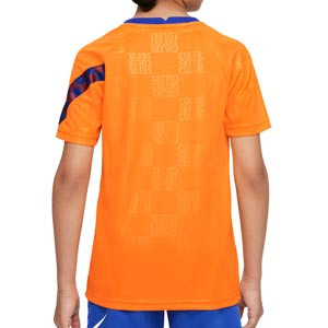 Camiseta Nike Barcelona niño pre-match - Camiseta de calentamiento pre-partido infantil Nike del FC Barcelona - naranja