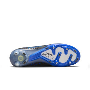 Nike Mercurial Zoom Superfly 9 Elite SG-PRO AC - Botas de fútbol con tobillera Nike SG-PRO AC para césped natural blando - negras, azul marino