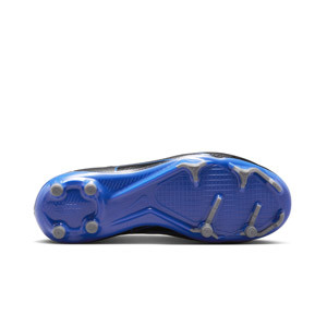 Nike Mercurial Jr Zoom Superfly 9 Academy FG/MG - Botas de fútbol con tobillera infantiles Nike FG/MG para césped artificial - negras, azules