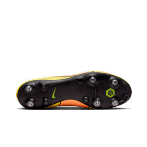 Nike Mercurial Zoom Superfly 9 Academy SG-PRO AC - Botas de fútbol con tobillera Nike SG-PRO AC para césped natural húmedo - amarillas, naranjas