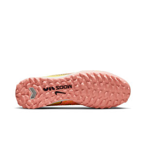 Nike Mercurial Zoom Superfly 9 Academy TF - Zapatillas de fútbol multitaco con tobillera Nike suela turf - amarillas, naranjas