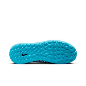 Nike Mercurial Jr Superfly 9 Club TF - Zapatillas de fútbol multitaco infantiles con tobillera Nike TF suela turf - blancas, azul celeste