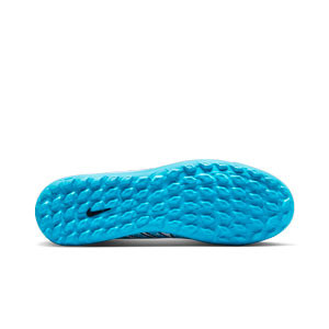 Nike Mercurial Vapor 15 Club TF - Zapatillas de fútbol multitaco Nike TF suela turf - blancas y azul celeste