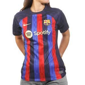 Camiseta Nike Barcelona mujer Gavi 2022 2023 Dri-Fit Stadium - Camiseta primera equipación para mujer Nike del FC Barcelona de Gavi 6 2022 2023 - azulgrana