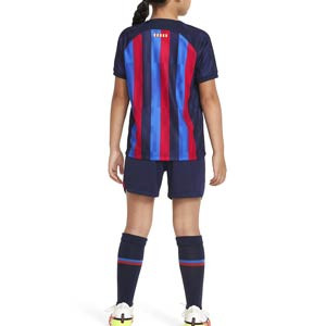 Equipación Nike Barcelona niño 3 - 8 años 2022 2023 - Conjunto infantil de 3 a 8 años Nike primera equipación del FC Barcelona - azulgrana