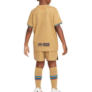 Equipación 2a Nike Barcelona niño 3 - 8 años 2022 2023 - Conjunto infantil de 3 a 8 años Nike segunda equipación del FC Barcelona - dorada
