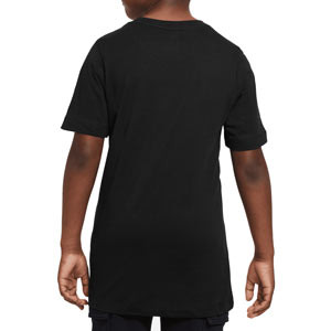 Camiseta algodón Nike PSG niño Swoosh UCL - Camiseta de algodón infantil Nike del París Saint-Germain - negra