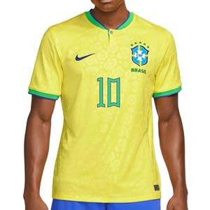 Camiseta Nike Brasil Neymar Jr 2022 2023 Dri-Fit Stadium - Camiseta de la primera equipación de Neymar Jr Nike de la selección de Brasil 2022 2023 - amarilla
